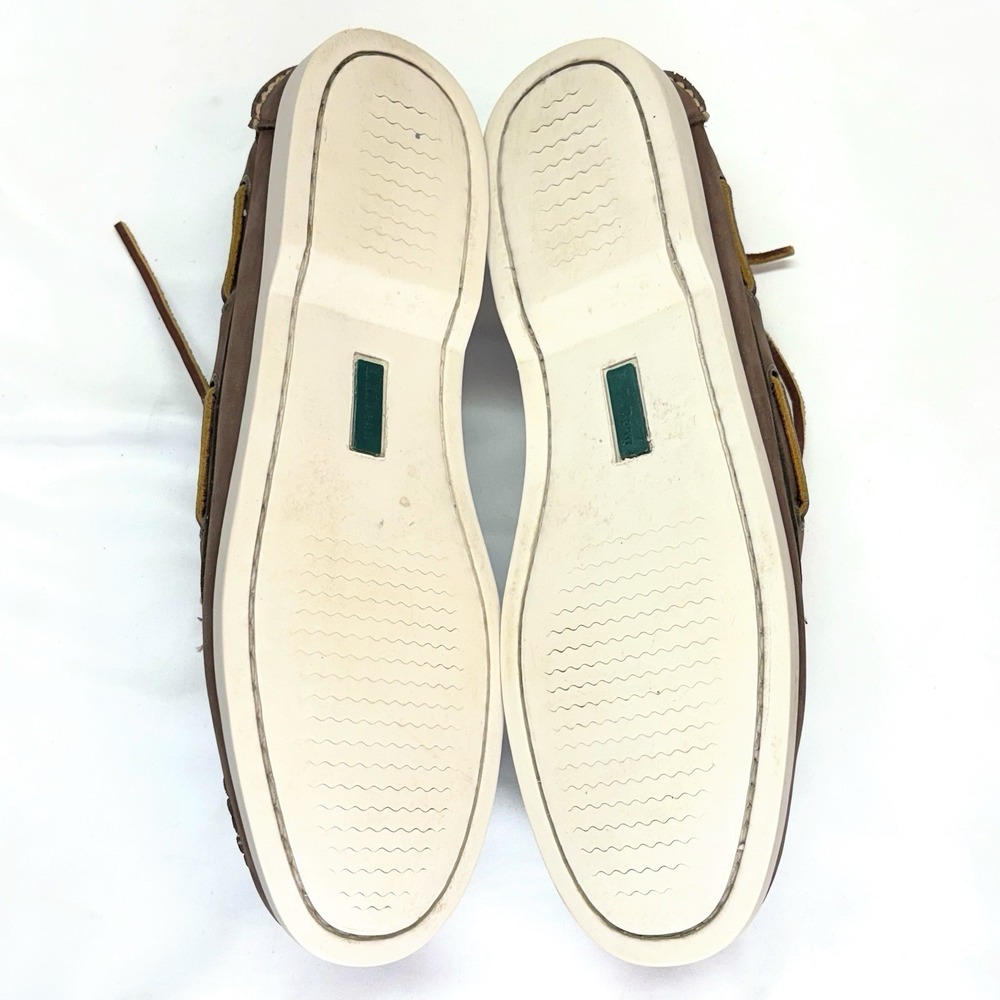 LL Bean Casco Bay Leather Boat Shoes Mens US 10.5 D Brown Moccasin Loafers‎ - Picture 7 of 14
